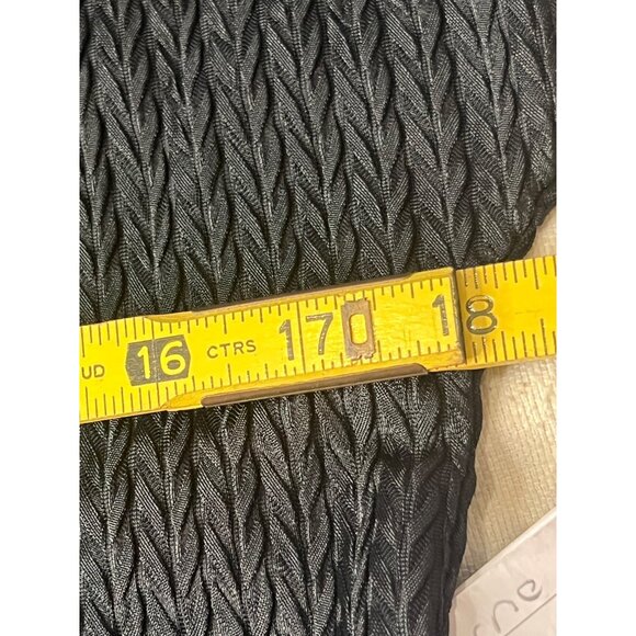 VTG Alice Stuart Small Black Top Pull Over Textured Weaved Floral Lace - Picture 13 of 13